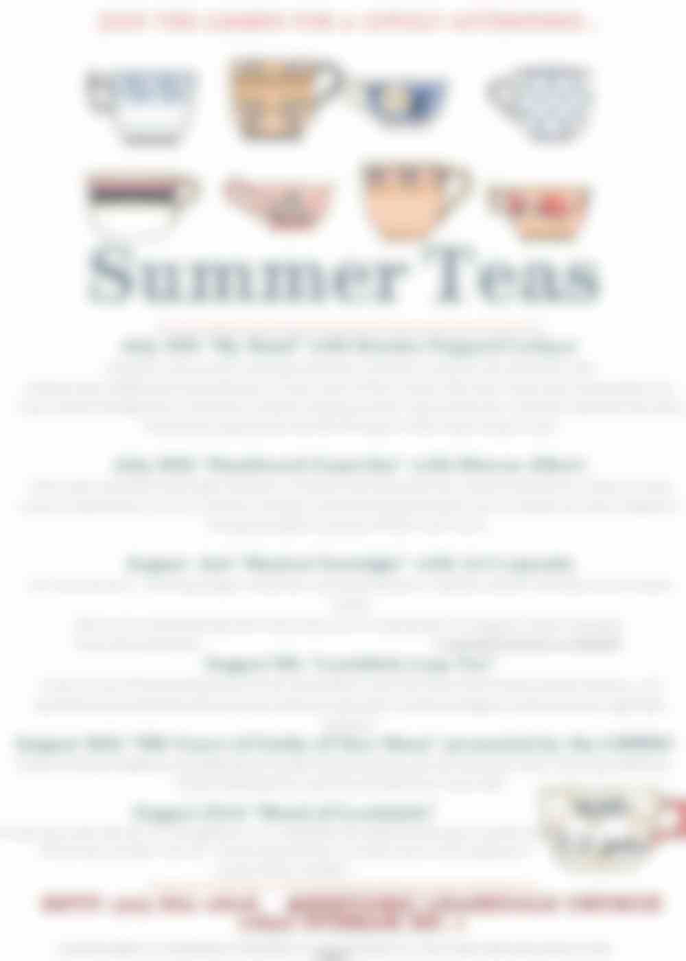 Lucy Maud Montgomery Society of Ontario Summer Tea -